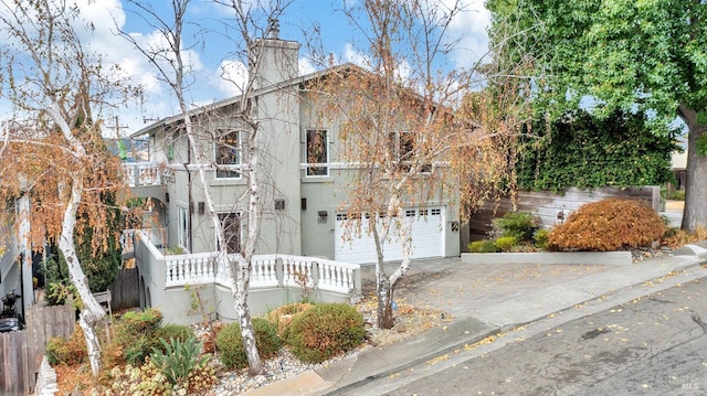 view of front of property featuring a garage