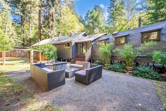 view of patio with an outdoor living space