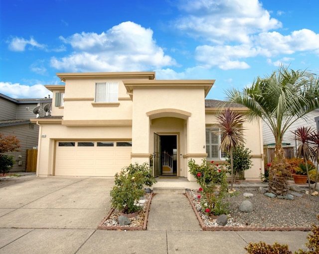 view of front of house with a garage