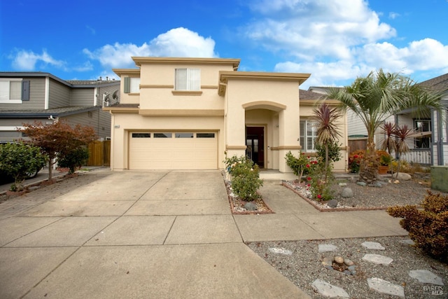 view of front of home with a garage