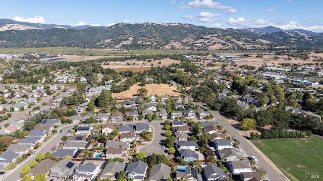 drone / aerial view with a mountain view