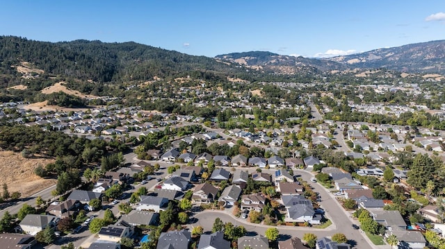 bird's eye view featuring a mountain view