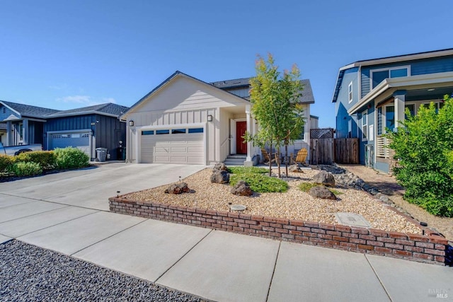 view of front of home with a garage