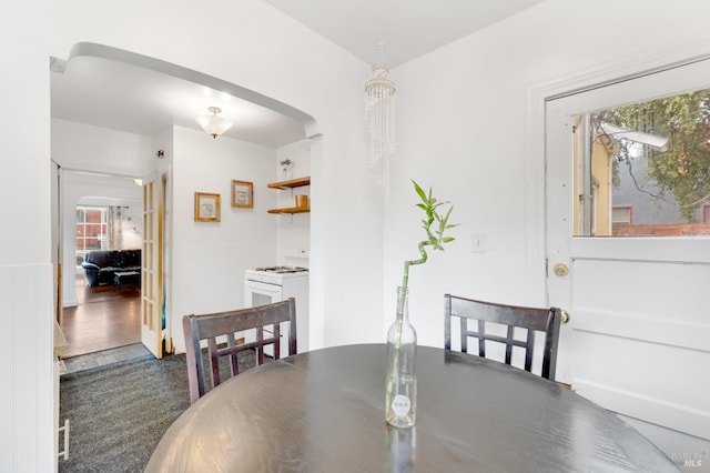 dining area featuring hardwood / wood-style flooring