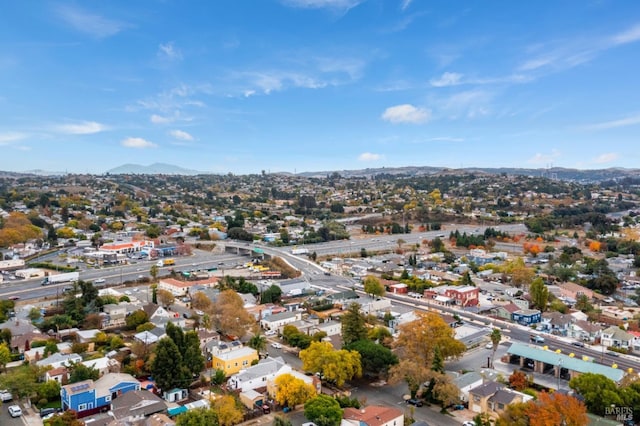 bird's eye view featuring a mountain view