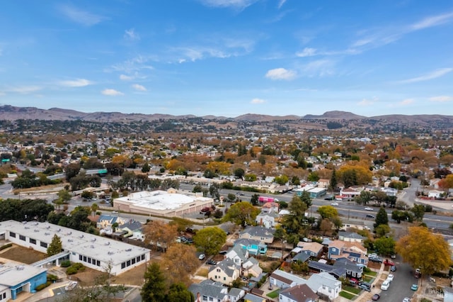 bird's eye view featuring a mountain view