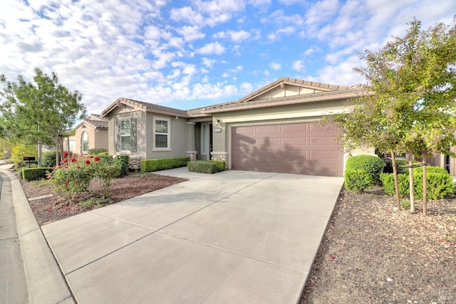 ranch-style home with a garage