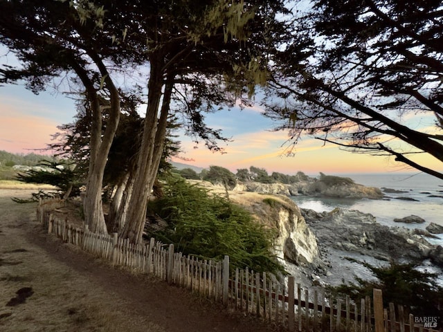 nature at dusk with a water view