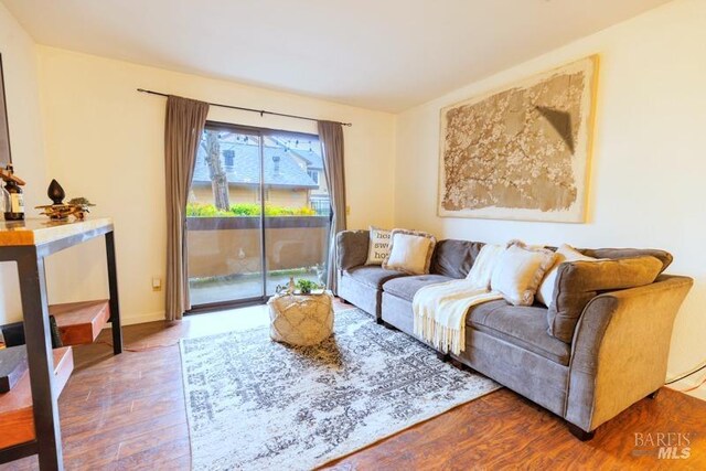 living room featuring hardwood / wood-style flooring