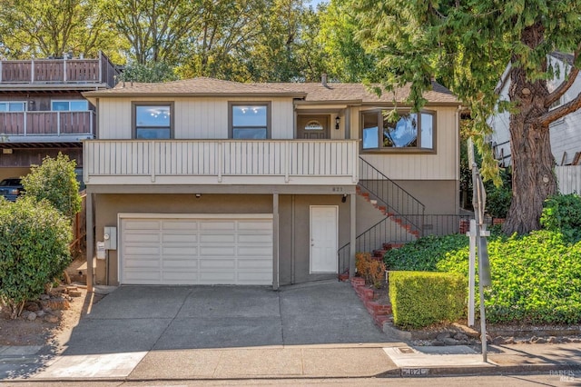 view of property with a garage