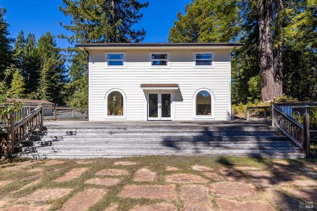 view of front of house with a deck