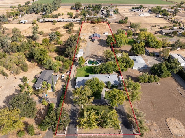 bird's eye view featuring a rural view