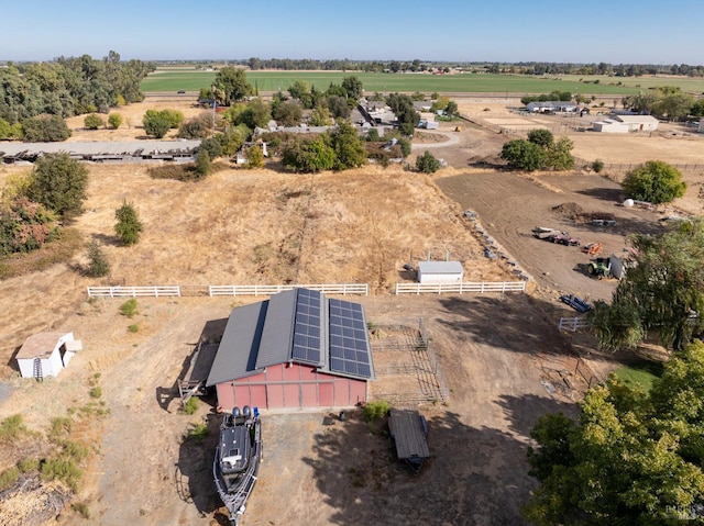 aerial view with a rural view