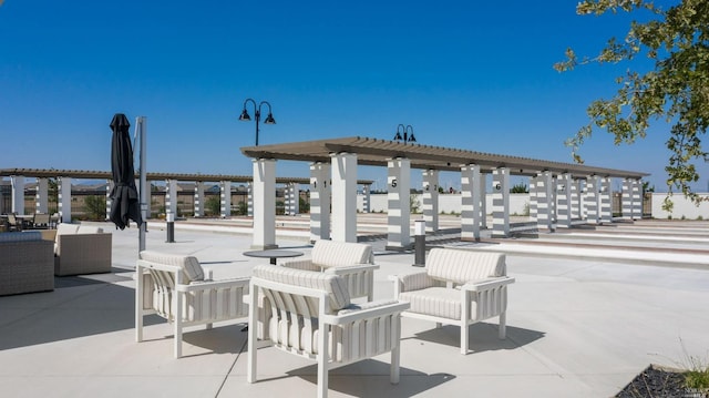 view of patio with a pergola