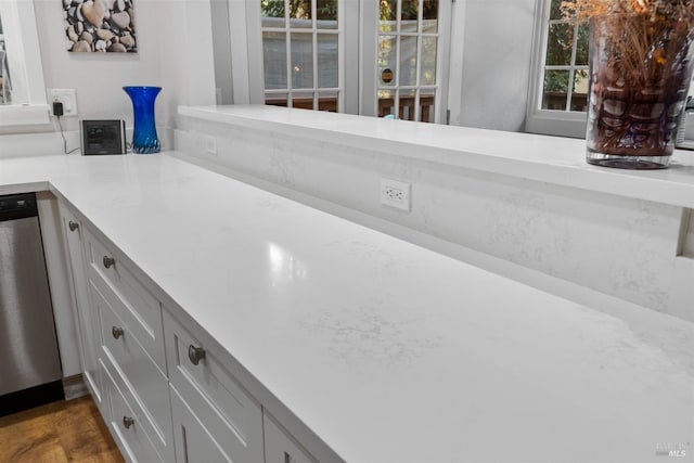 interior space with stainless steel dishwasher