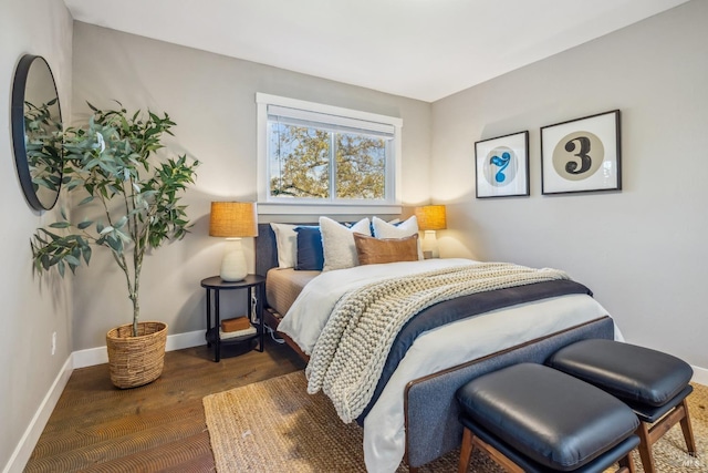 bedroom featuring dark wood-type flooring