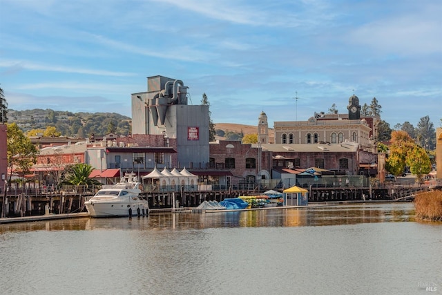 view of city with a water view