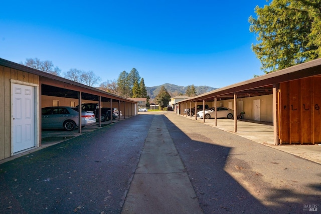 view of street with a mountain view