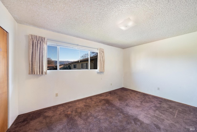 spare room with carpet flooring and a textured ceiling