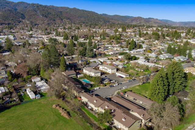 bird's eye view featuring a mountain view