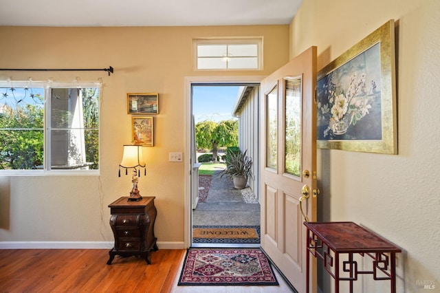 foyer featuring hardwood / wood-style floors