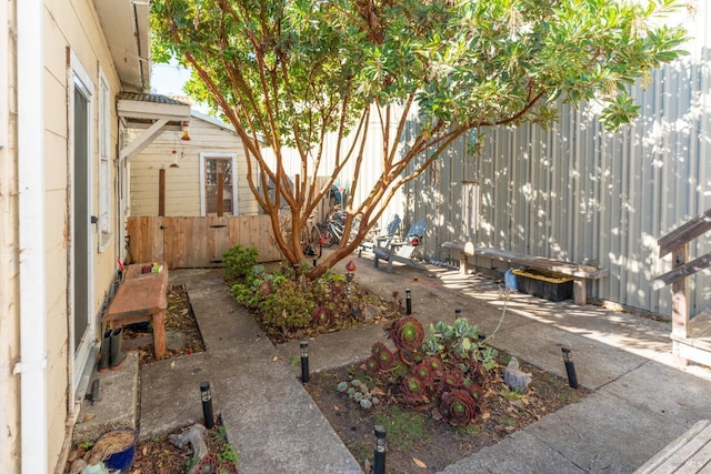 view of yard with a patio and a fenced backyard