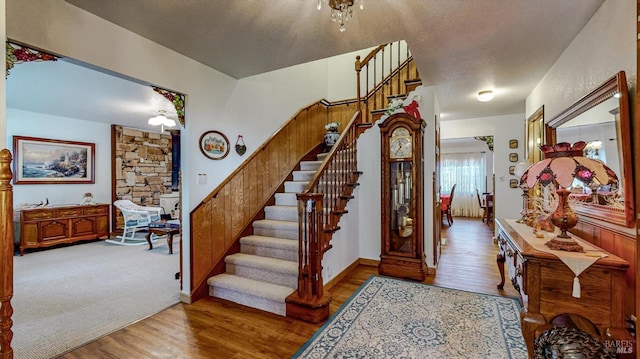 foyer with hardwood / wood-style flooring