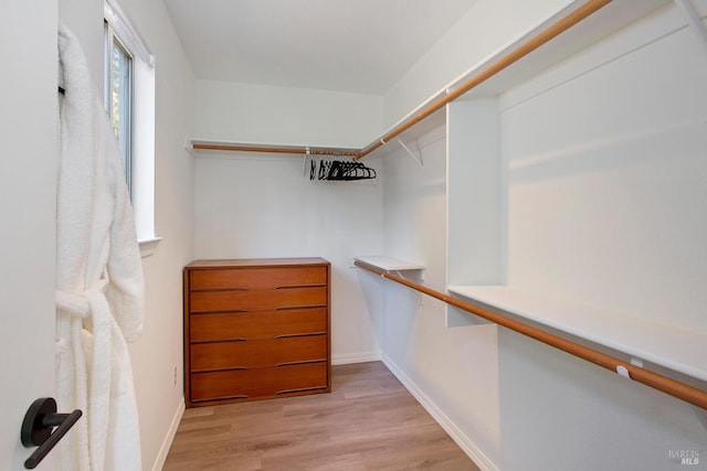 spacious closet with light wood-style flooring