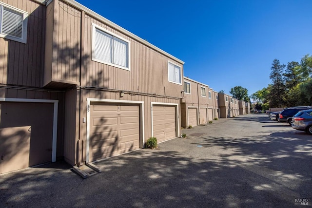 exterior space featuring a garage