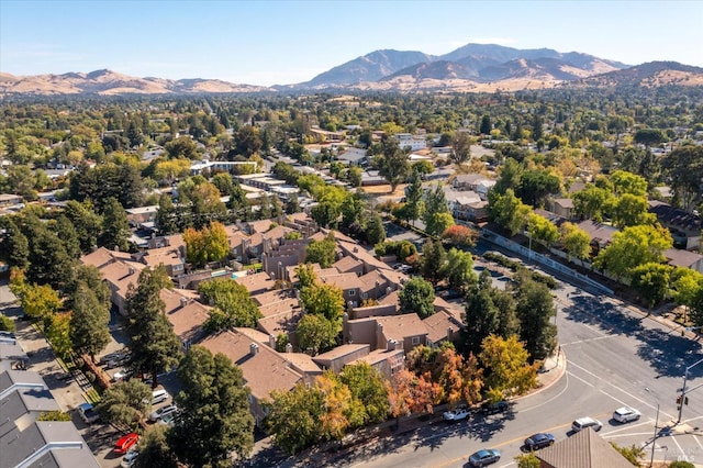 drone / aerial view with a mountain view