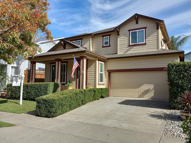 view of front of house with a garage