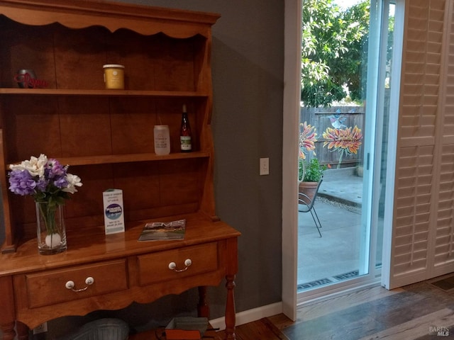 doorway featuring hardwood / wood-style floors