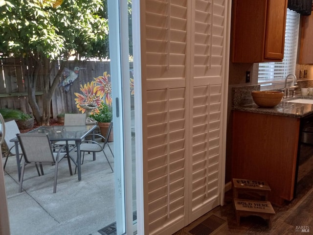 doorway with sink