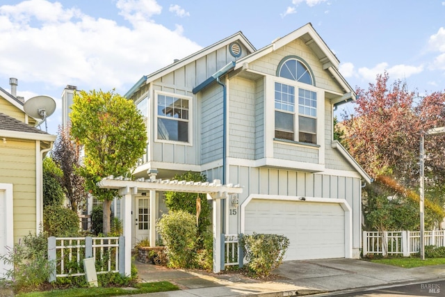 view of front of house with a garage