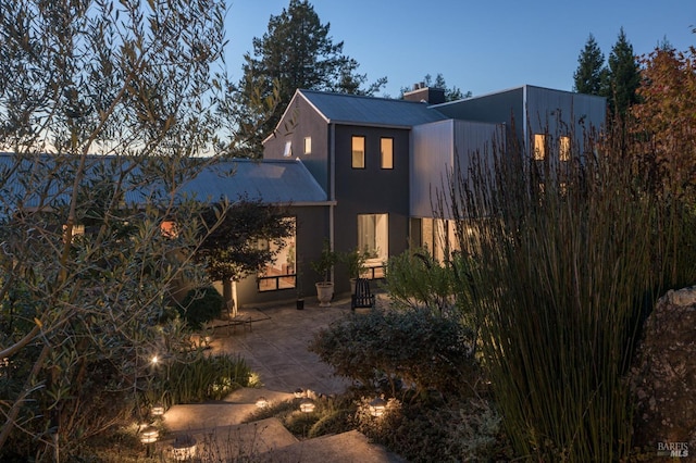 view of front of house with a patio