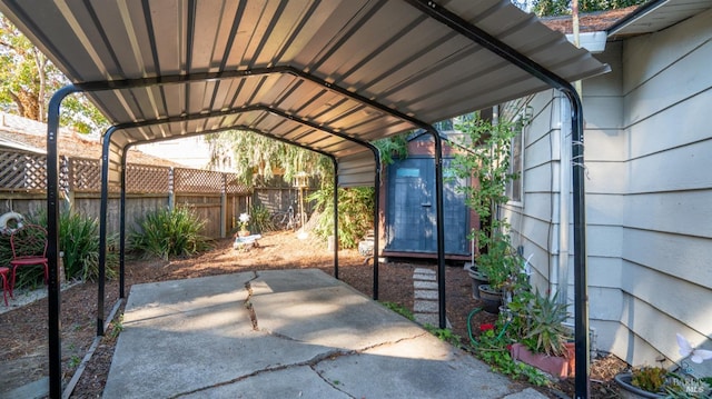 view of vehicle parking with a carport