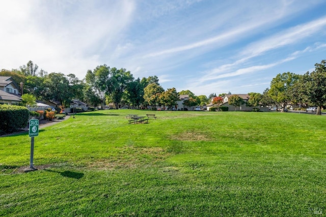 view of home's community featuring a lawn