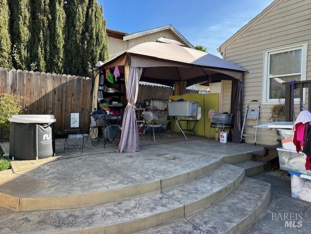 view of patio / terrace with a gazebo