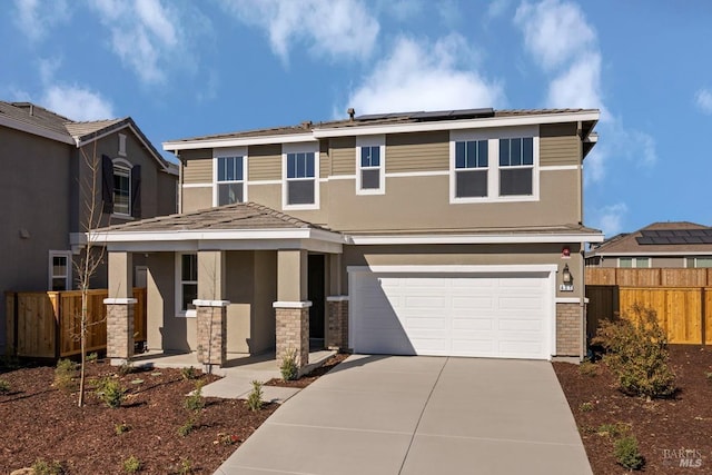 view of front of house with a garage