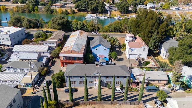 14090 Winnie St, Walnut Grove, CA 95690 - aerial perspective of suburban area featuring a large body of water