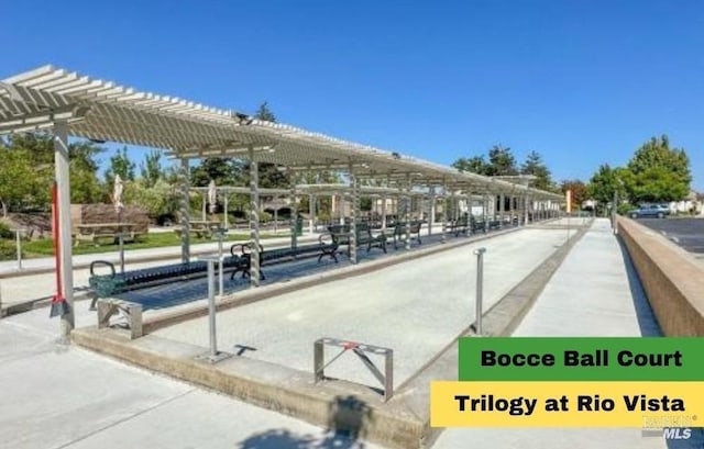 view of property's community featuring a pergola