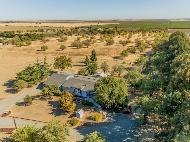 drone / aerial view featuring a rural view