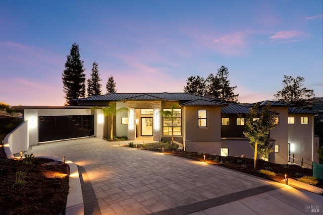 view of front of house with a garage