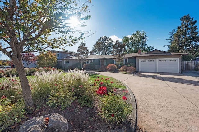 view of front of house with a garage