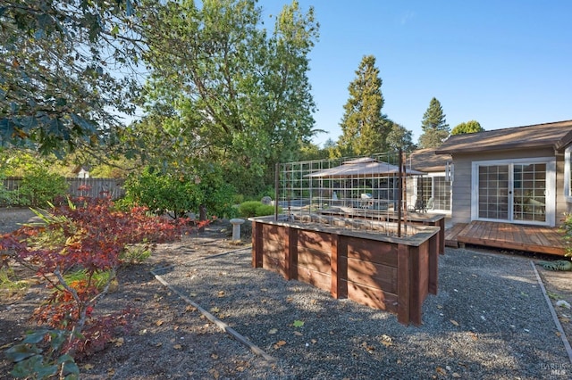 view of yard featuring a deck