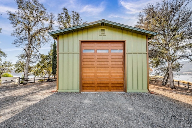 view of outbuilding featuring a garage