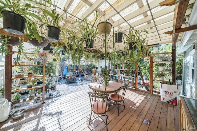 view of unfurnished sunroom