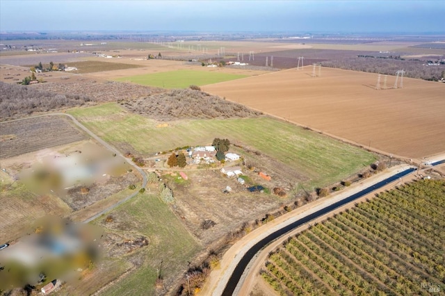 aerial view featuring a rural view