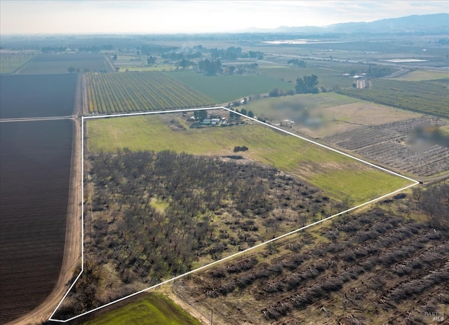 8690 Diablo View Ln, Winters, CA 95694 - aerial overview of property's location featuring property parcel outlined and rural landscape
