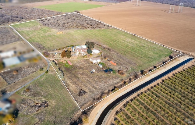 bird's eye view with a rural view